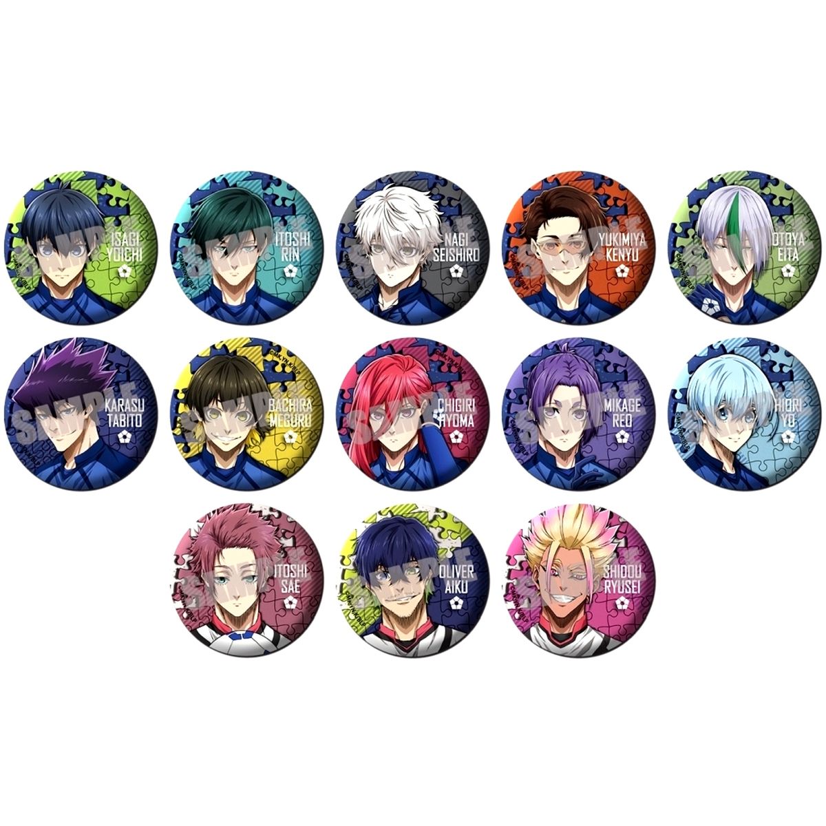 Set of 13 Blue Lock Trading Button [USED]
