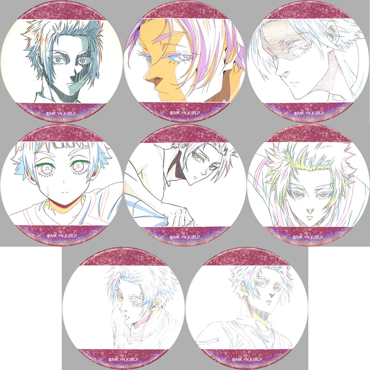 Set of 8 Sae Itoshi Blue Lock Trading Oshi Chara Badge BLUE LOCK Exhibition EGOIST EXHIBITION the animation [USED]