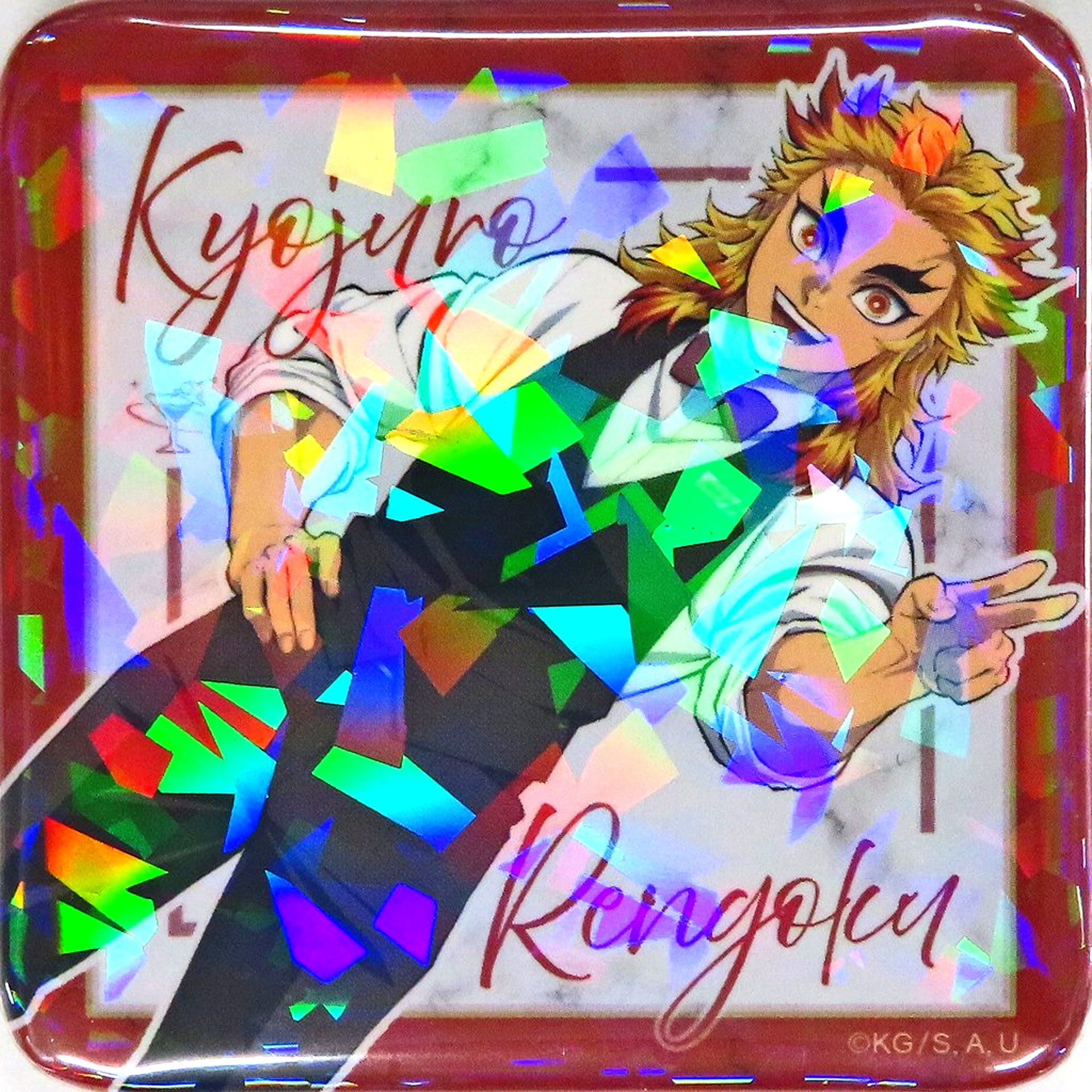 Kyojuro Rengoku Half Body Demon Slayer: Kimetsu no Yaiba ufotable MOCKTAIL BAR GINZA COLLECTION LOTTO Kyojuro Rengoku Glitter Button [USED]