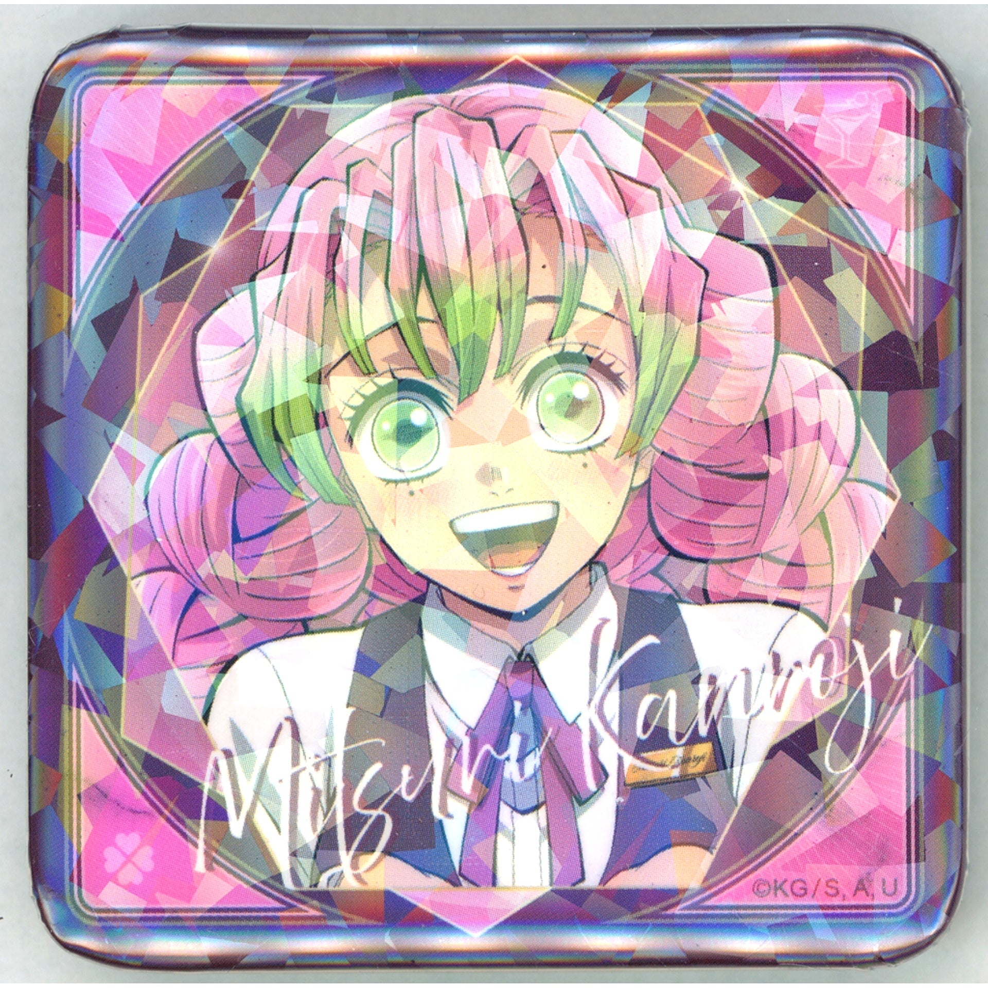 Mitsuri Kanroji Bust Up Glitter Button Demon Slayer x ufotable MOCKTAIL BAR GINZA COLLECTION LOTTO Mitsuri Kanroji [USED]