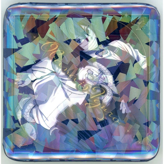 Obanai Iguro Demon Slayer: Kimetsu no Yaiba COLLECTION LOTTO Front and Back View Glitter Button Badge ufotable MOCKTAIL BAR GINZA [USED]