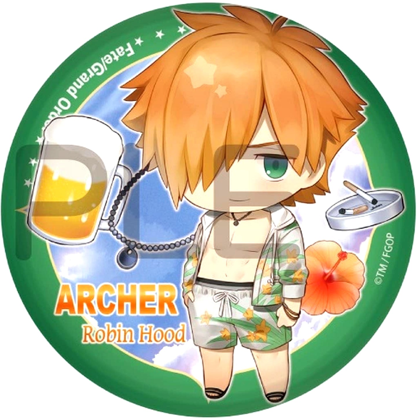 Fate/Grand Order Archer Robin Hood Summer Hunter Charatoria Can Badge Vol.20 [USED]