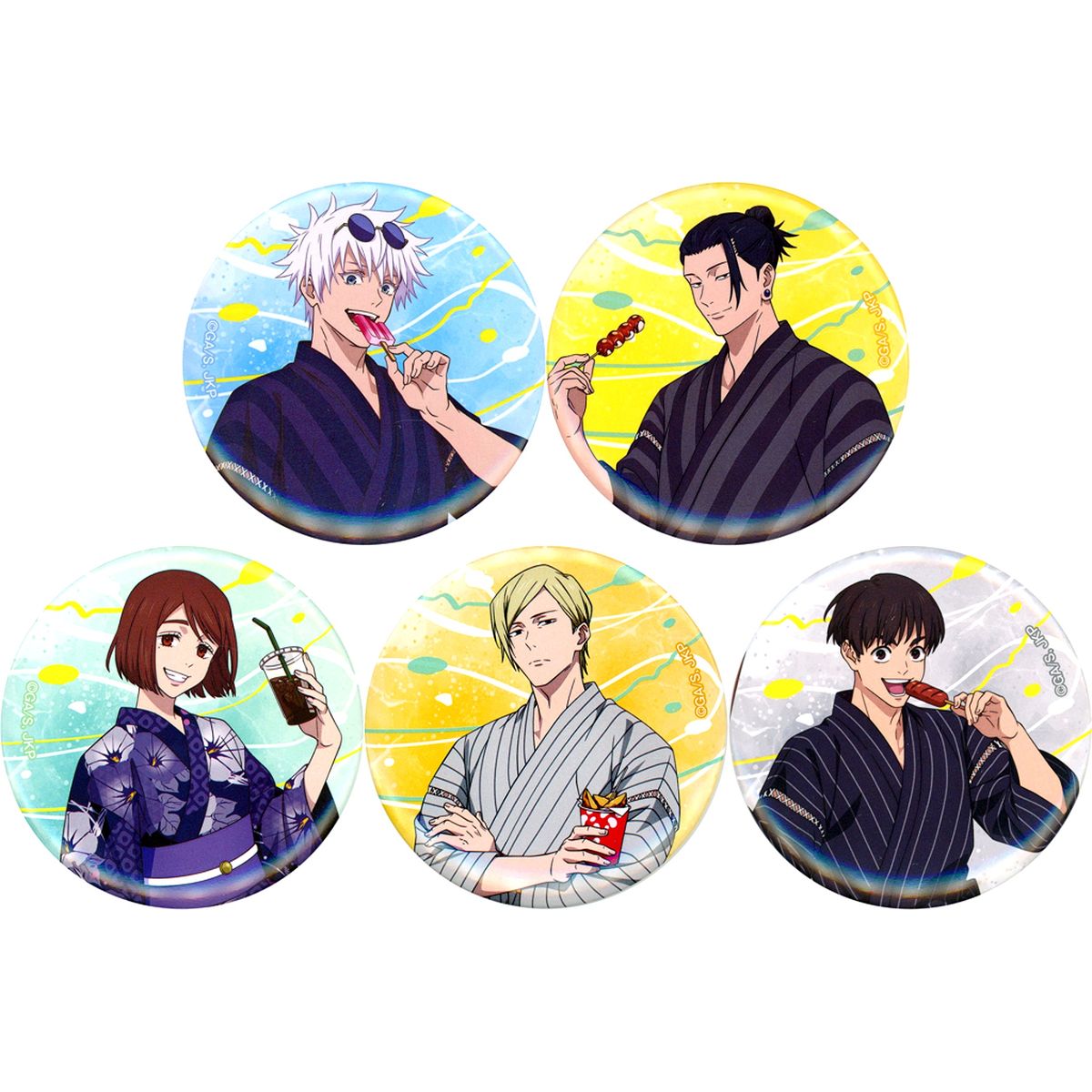 Set of 5 Jujutsu Kaisen: Hidden Inventory/Premature Death Theatrical Compilation Lawson Campaign Button A [USED]
