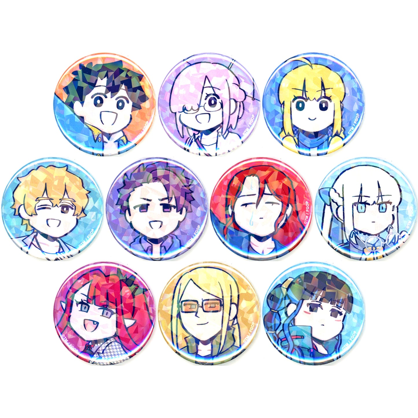 Set of 10 Fate/Grand Order Fujimaru Ritsuka wa Wakaranai Tsuchida Drawn Between the Rainy Season Ver Trading Hologram Button POP UP STORE in Loft vol 2 [USED]