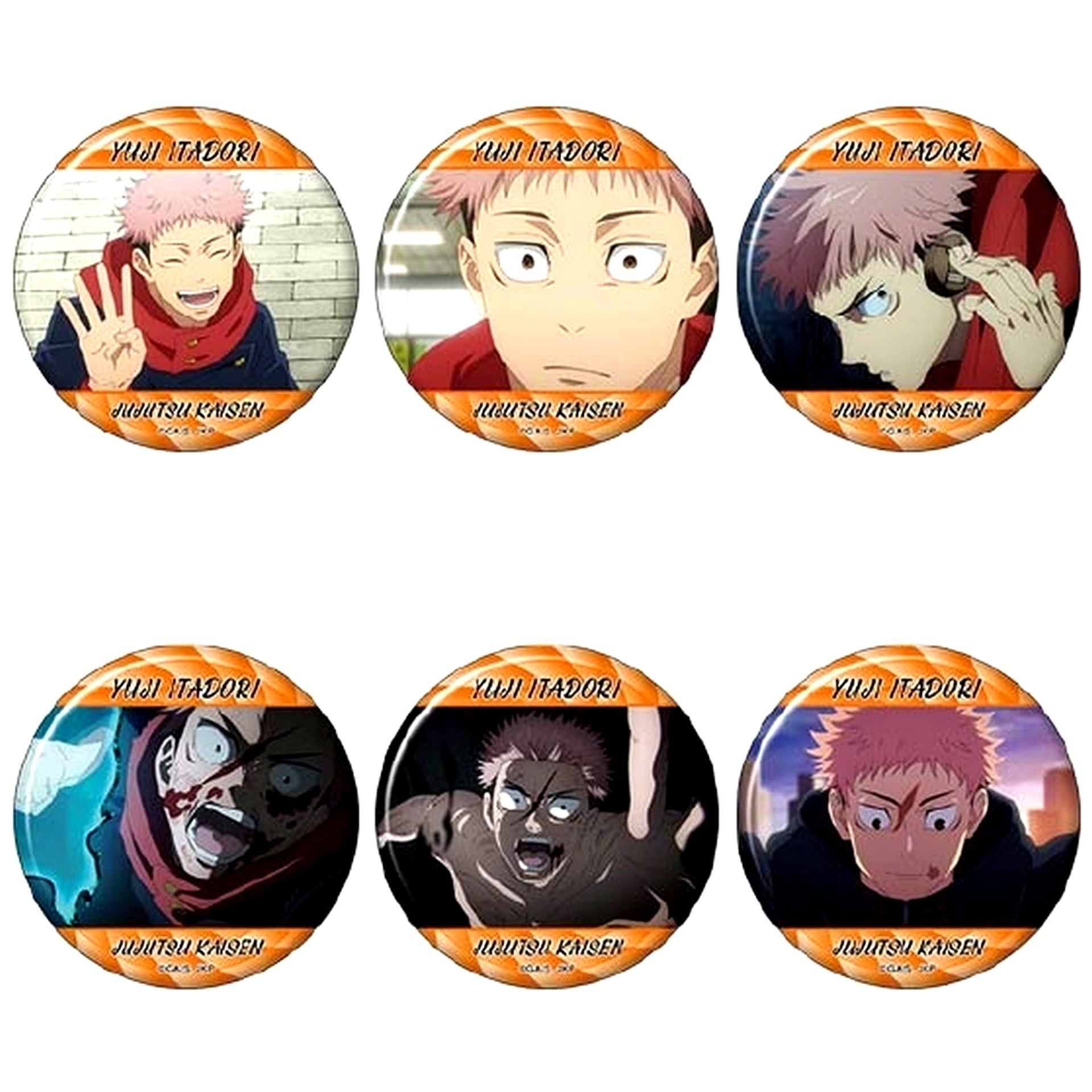 Set of 6 Jujutsu Kaisen Season 2 Character Button Collection Yuji Itadori Vol.2 [USED]
