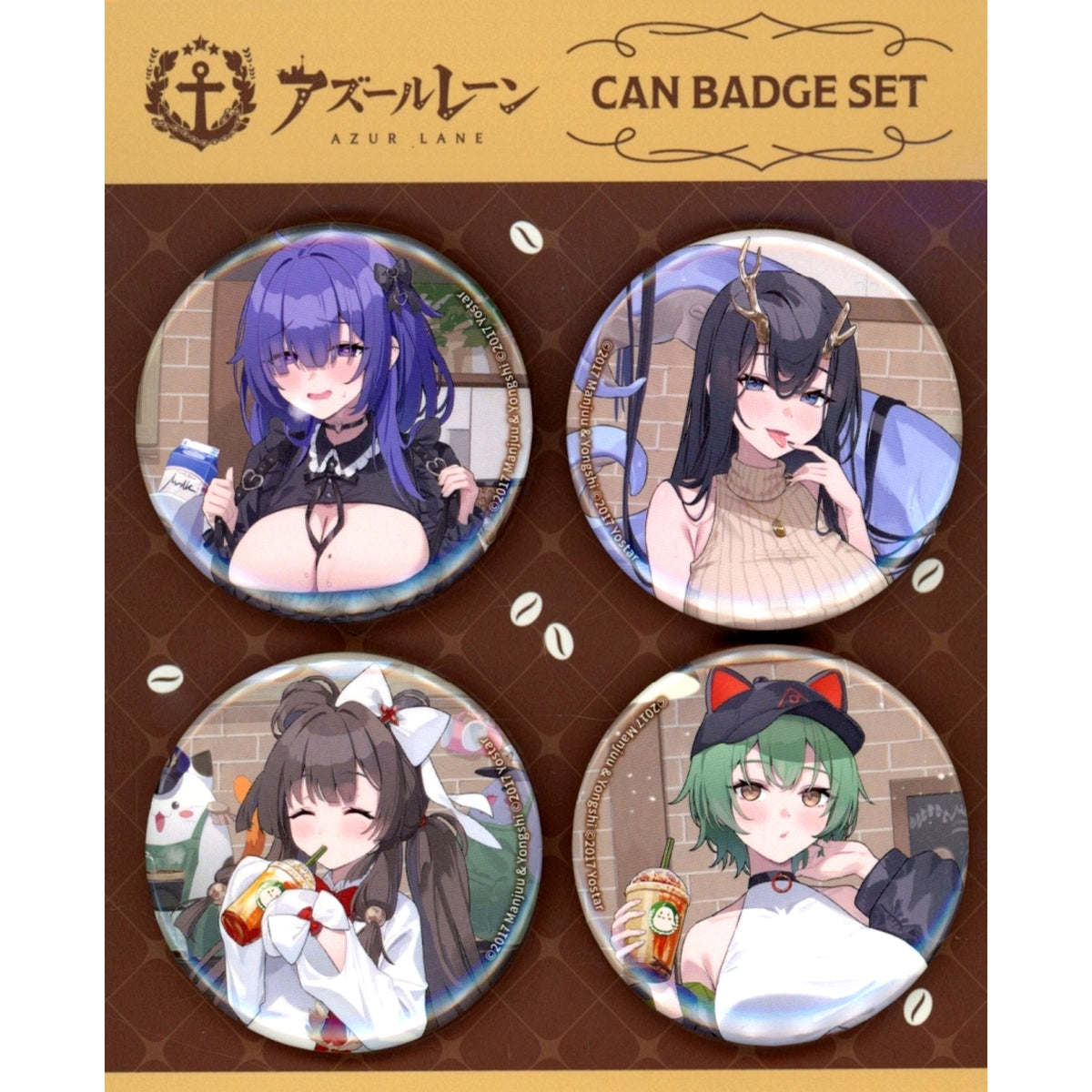 Azur Lane Group Cafe Button Set Yostar OFFICIAL SHOP JR Akihabara Station Store [USED]