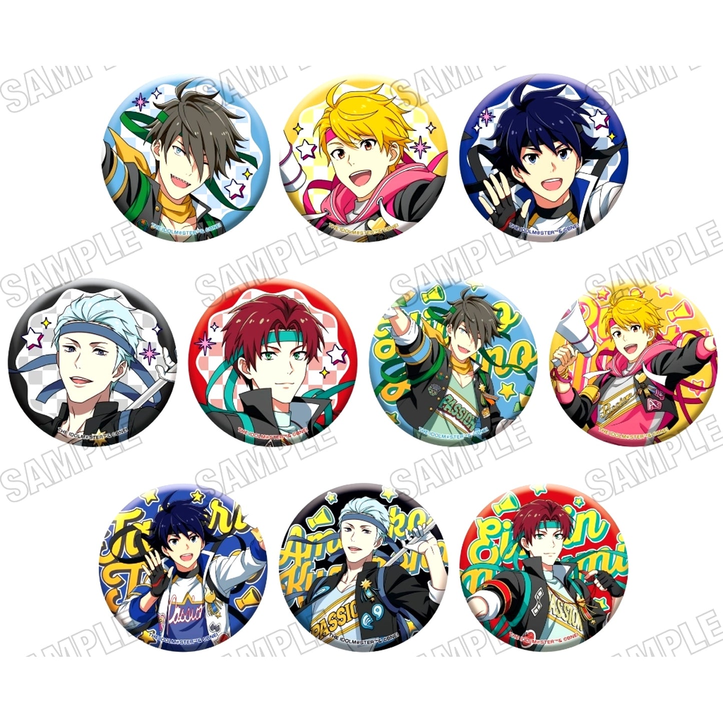 Set of 10 The Idolmaster SideM Newly Drawn Badge Collection [USED]