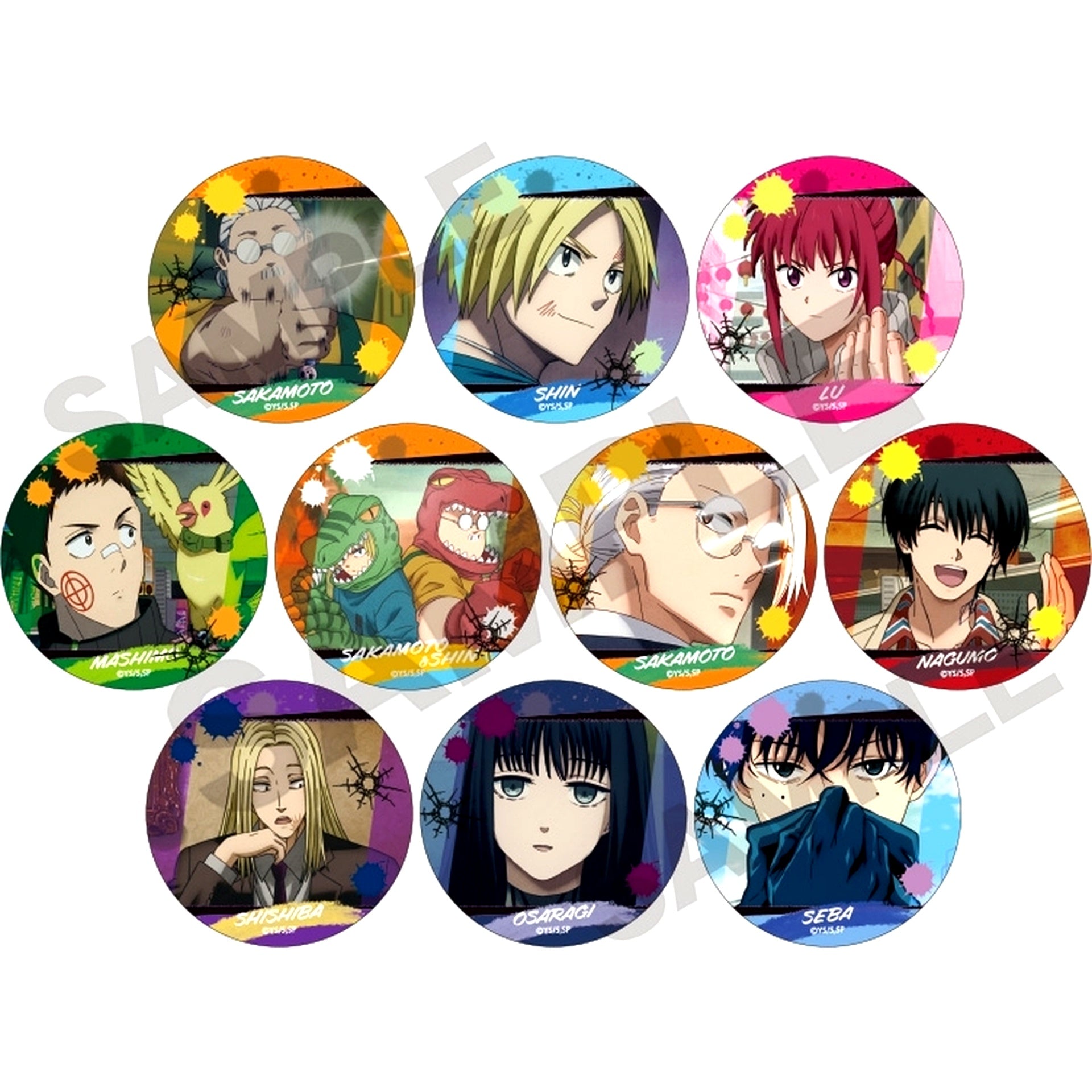 Set of 10 SAKAMOTO DAYS Trading Button Scene Shot [USED]