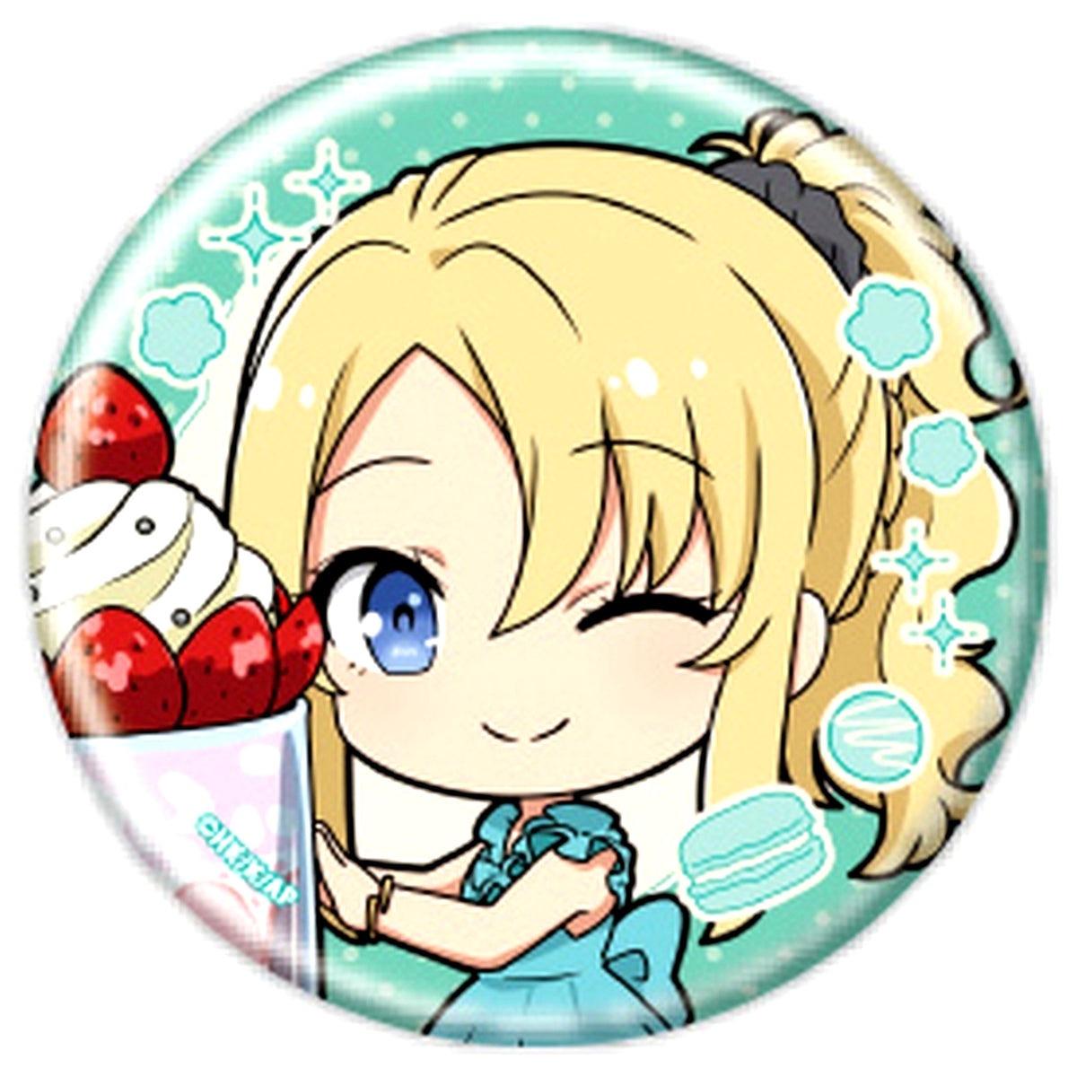 Nodoka Toyohama SD Rascal Does Not Dream of a Knapsack Kid Button 02. Tea Party Ver. New and Redrawn Illustration [USED]