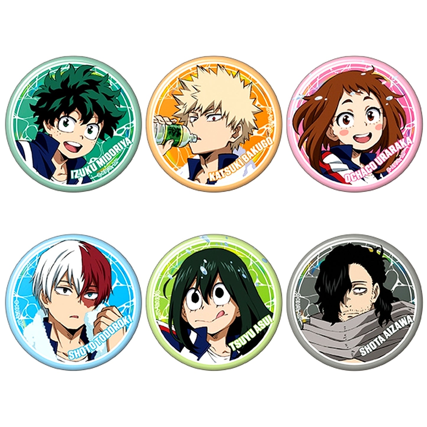 Set of 6 My Hero Academia Aurora Character Badge Collection [USED]
