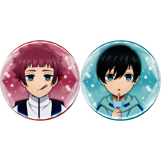 Set of 2 Rin Itoshi, Sae Itoshi Childhood Illustration Blue Lock Season 2 Button Only from Blu-ray Blue Lock VS. U-20 JAPAN Special Limited Edition Animate Complete Volume Purchase Bonus [USED]