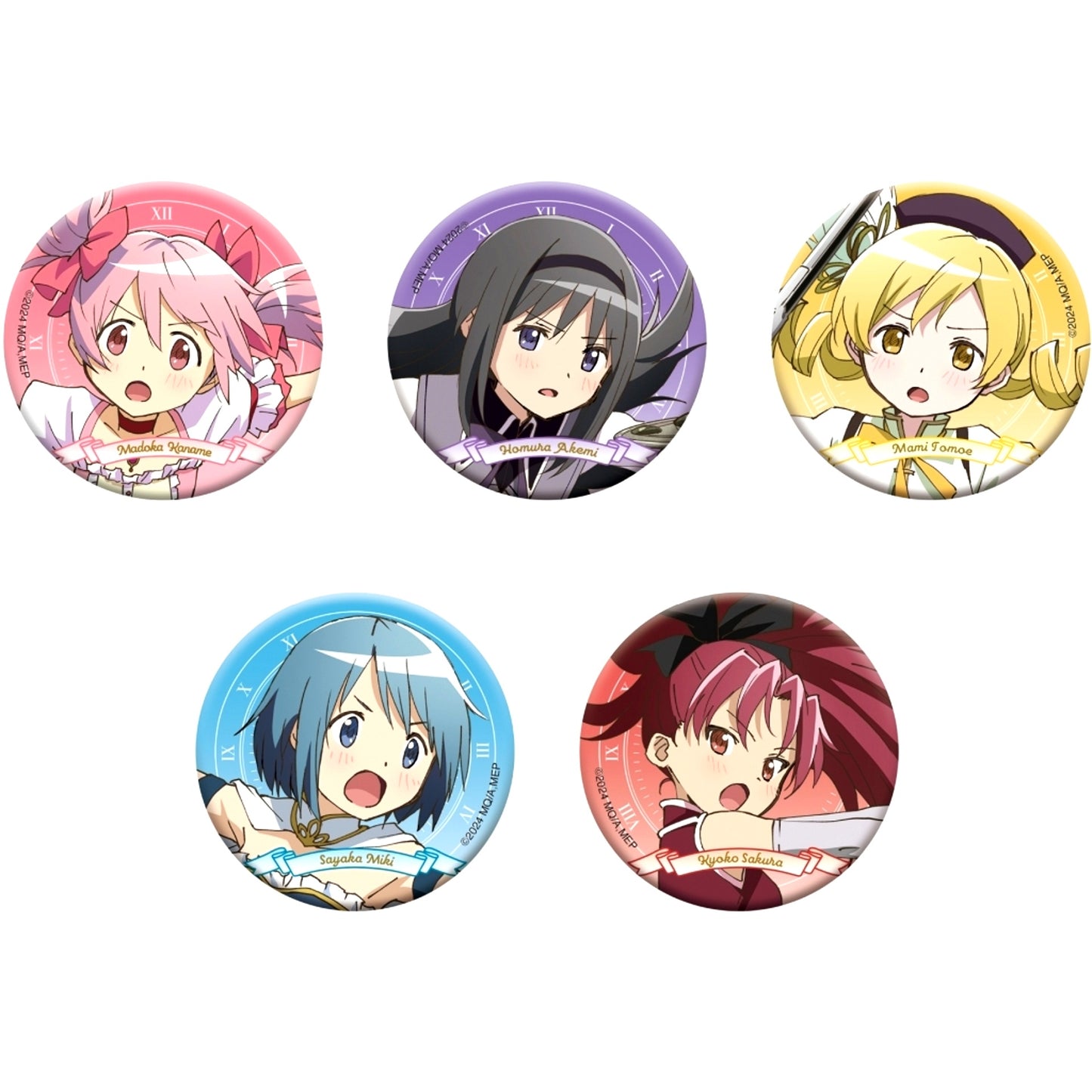 Set of 5 Puella Magi Madoka Magica Magia Exedra Holo Chara Badge Collection [USED]