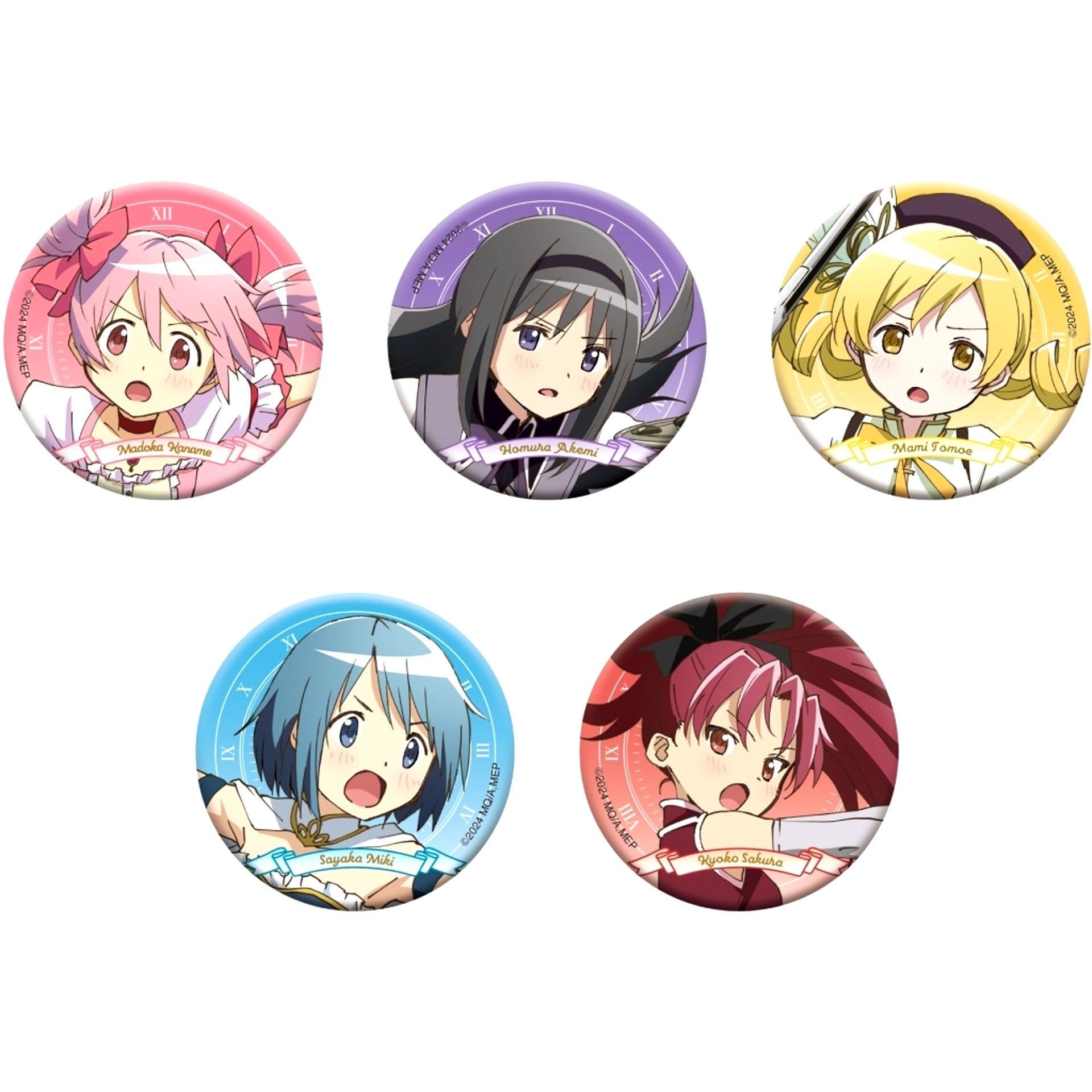 Set of 5 Puella Magi Madoka Magica Magia Exedra Holo Chara Badge Collection [USED]