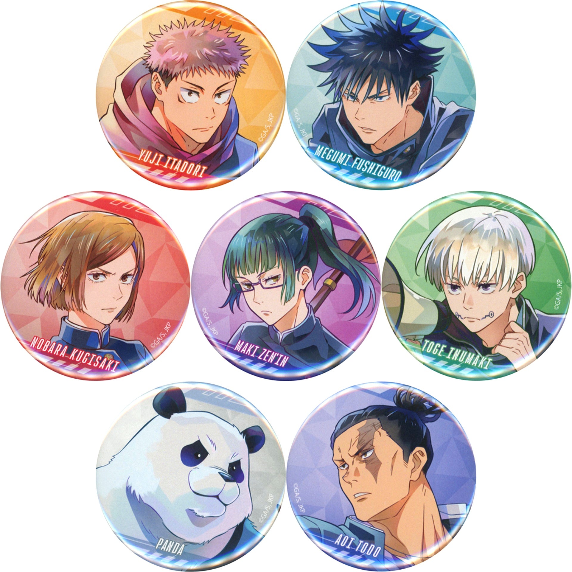 Set of 7 Jujutsu Kaisen Button PALE TONE series A Chayamachi Oshi Festival 2025 Goods [USED]