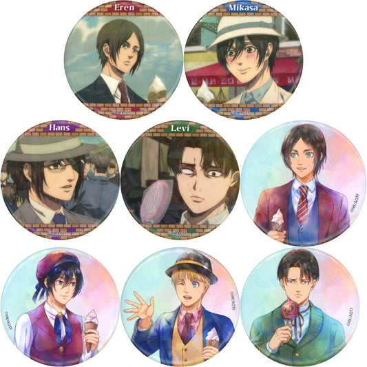 Set of 8 Attack on Titan The Final Season Hologram Badge Break Time Ver. Chayamachi Oshi Festival 2025 Goods [USED]