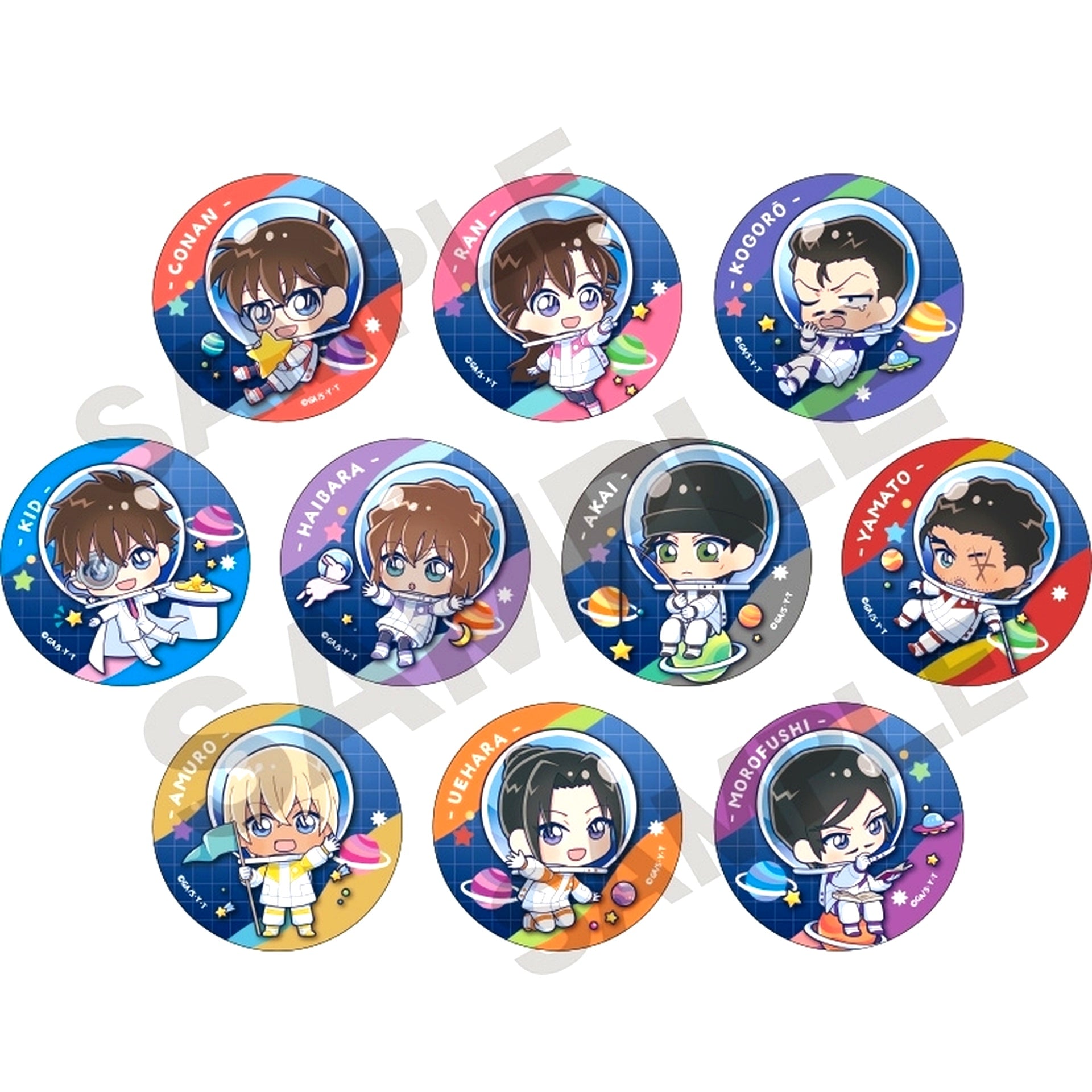 Set of 10 Detective Conan Puchi Cosmo Trading Button [USED]