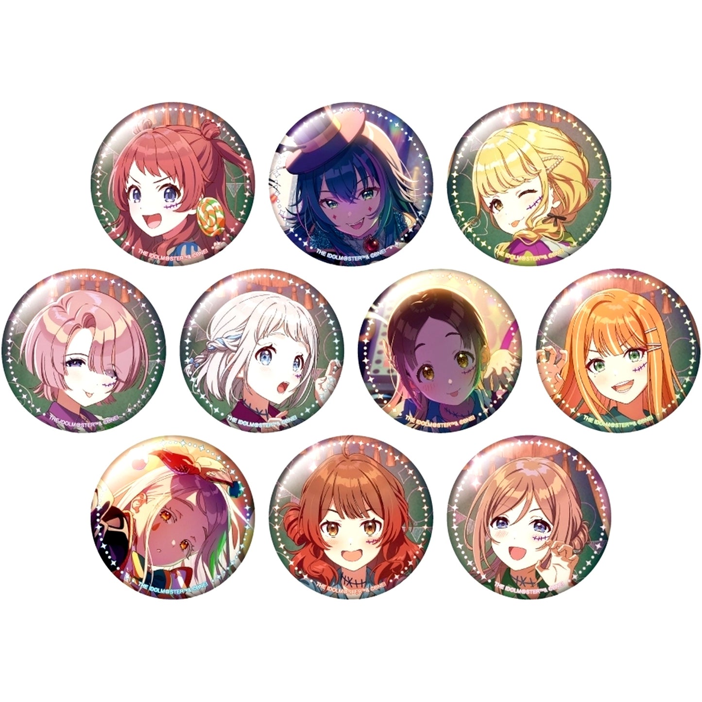 Set of 10 Gakuen Idolmaster Trading Badge '24 Halloween Ver. [USED]