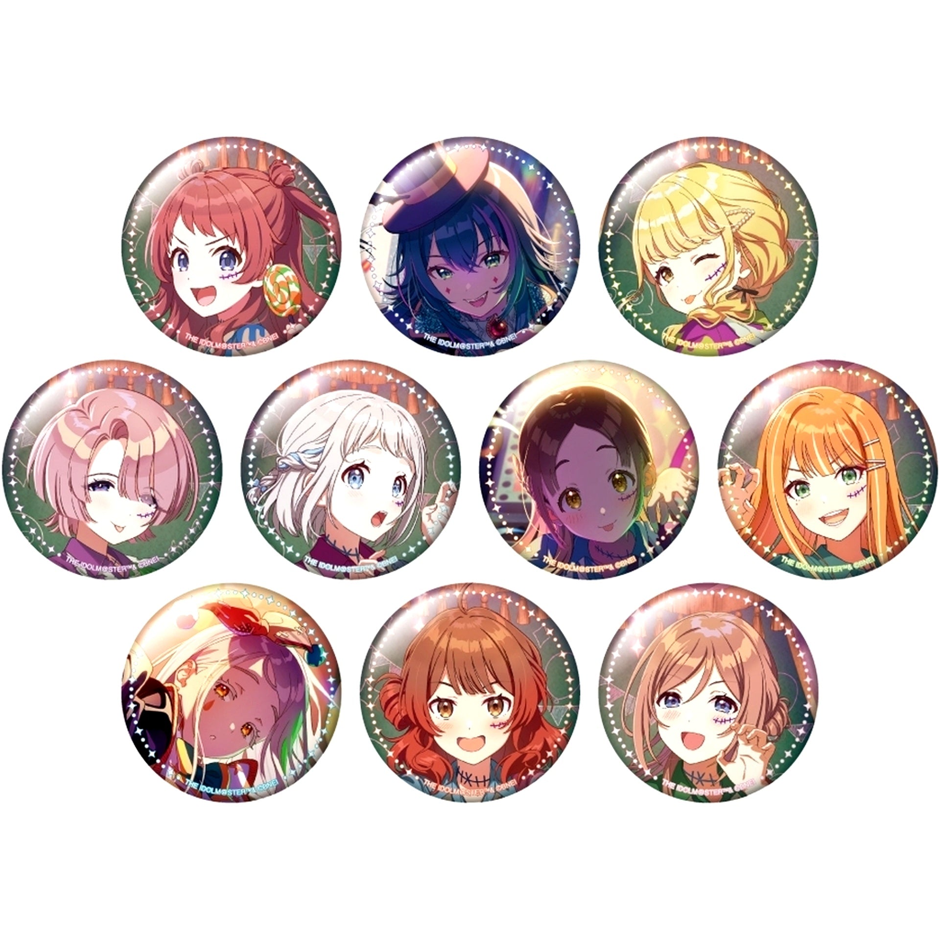 Set of 10 Gakuen Idolmaster Trading Badge '24 Halloween Ver. [USED]