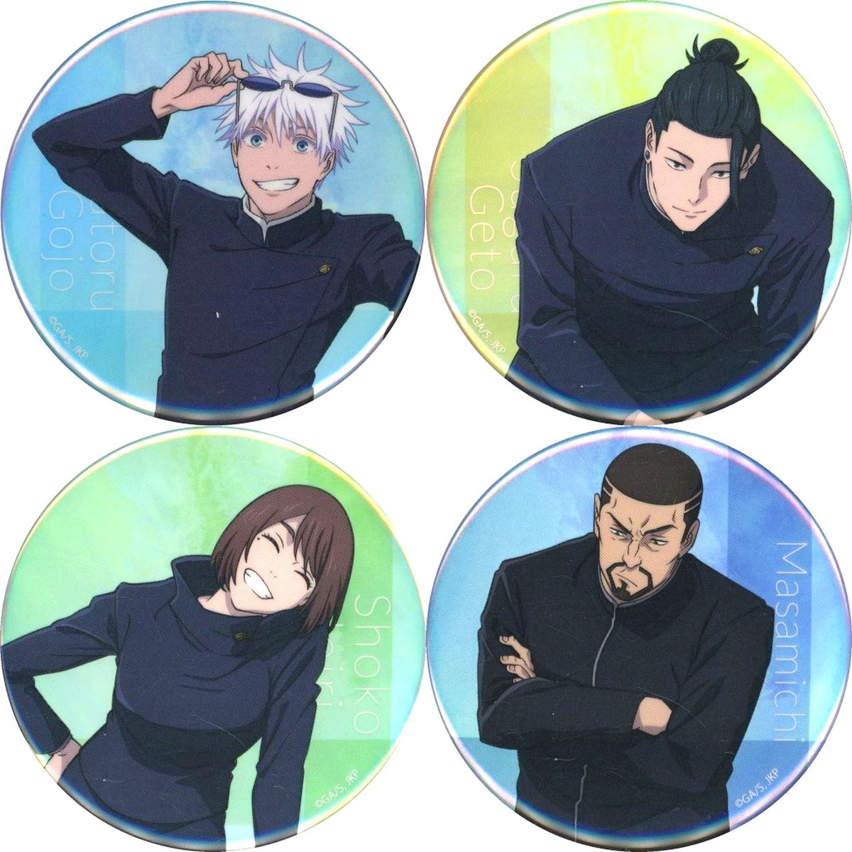 Set of 4 Jujutsu Kaisen: Hidden Inventory/Premature Death Trading Aurora Button Class Photo [USED]