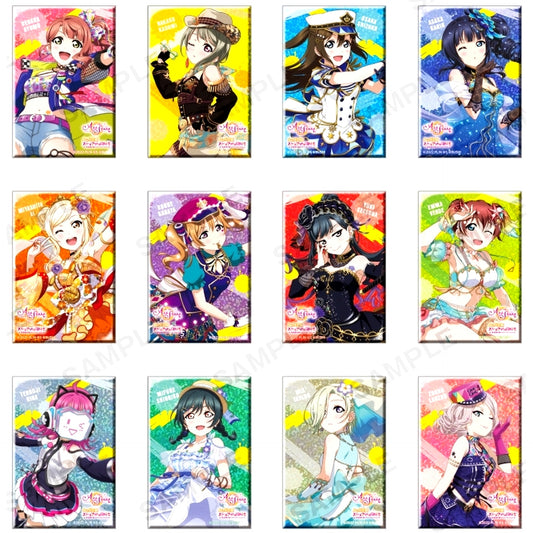 Set of 12 Love Live! School Idol Festival ALL STARS Trading Square Hologram Button Summer Ver. [USED]