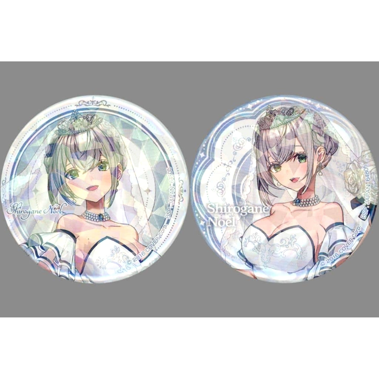 VTuber Hololive Shirogane Noel Hologram Ichiban Kuji Wedding Dress Style Can Badge Set Button Prize Buttons [USED]