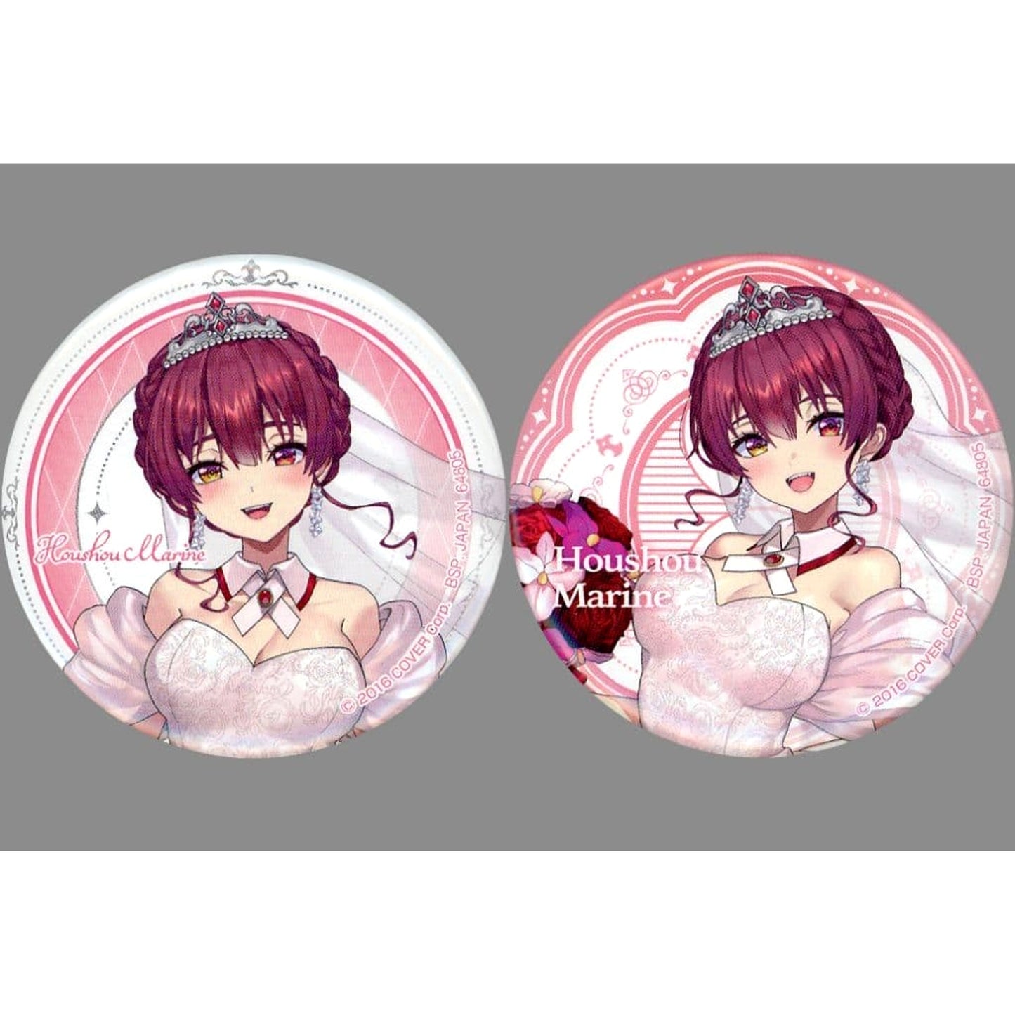 VTuber Hololive Houshou Marine Normal Ichiban Kuji Wedding Dress Style Button Set Button Prize [USED]