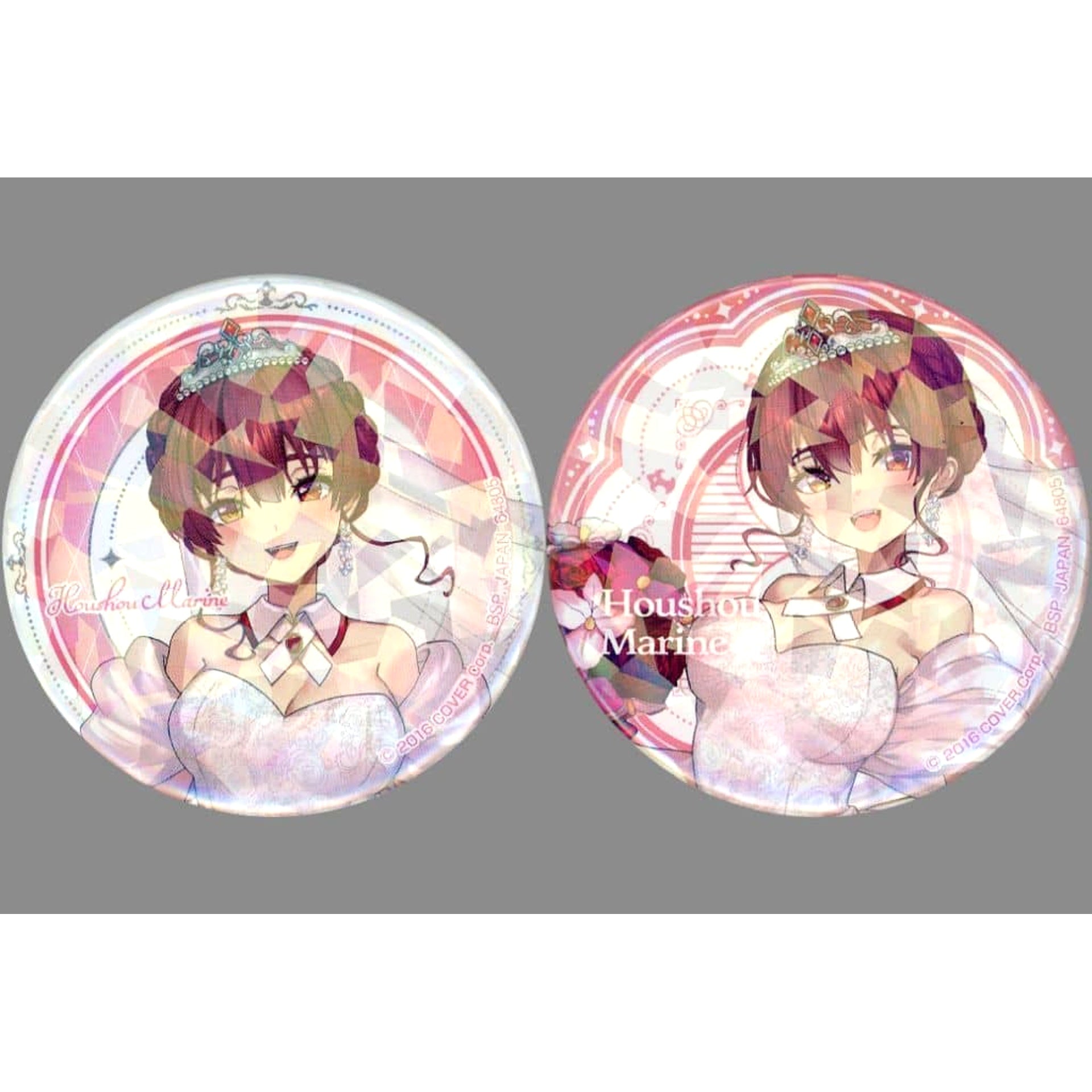 VTuber Hololive Houshou Marine Hologram Ichiban Kuji Button Set Wedding Dress Style Button Prize [USED]