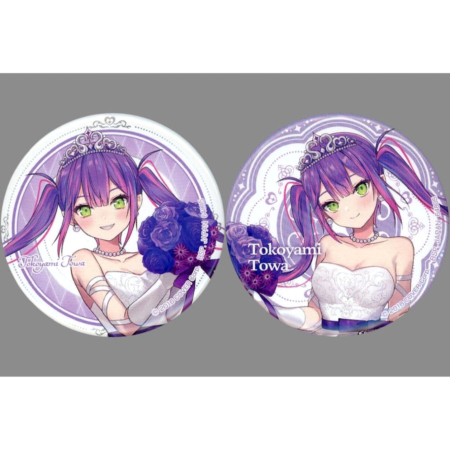 VTuber Hololive Tokoyami Towa Normal Ichiban Kuji Wedding Dress Style Can Badge Set Button Prize Buttons [USED]