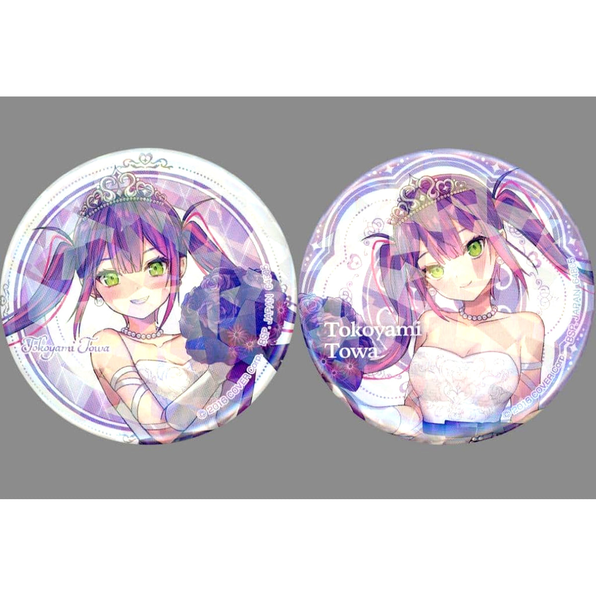 Tokoyami Towa Hologram VTuber Hololive Ichiban Kuji Wedding Dress Style Button Set Button Prize [USED]