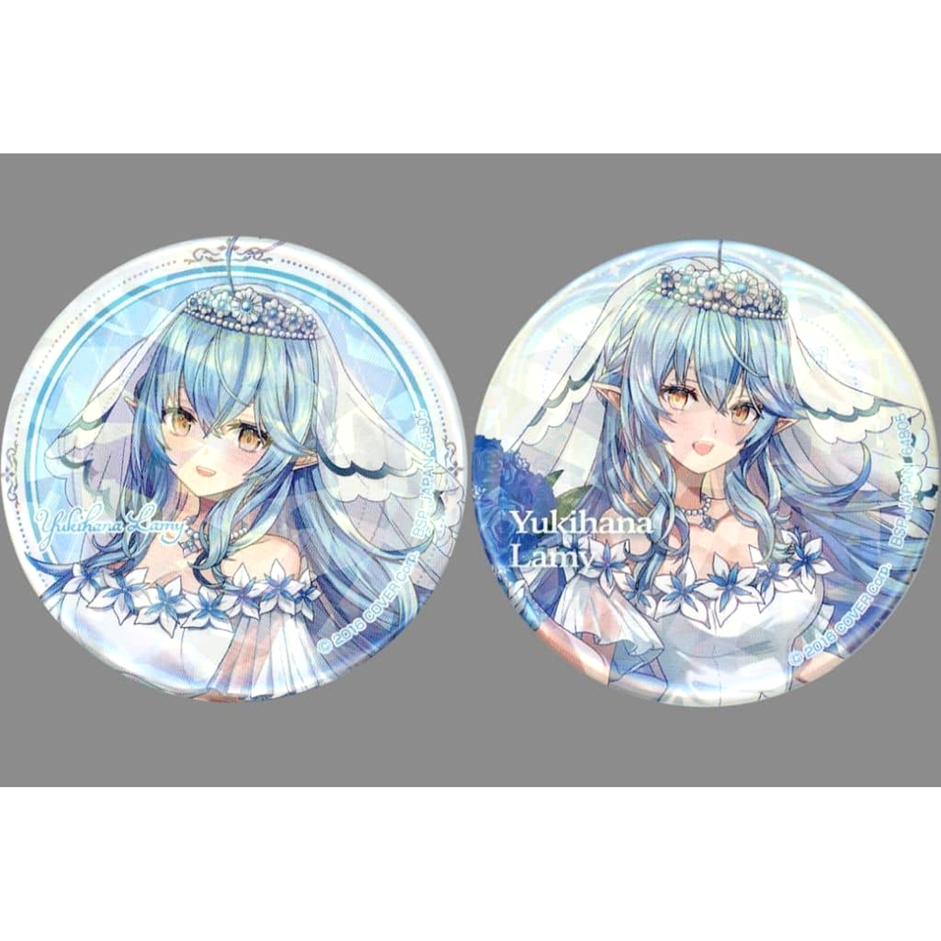 VTuber Hololive Yukihana Lamy Hologram Ichiban Kuji Wedding Dress Style Can Badge Set Button Prize Buttons [USED]