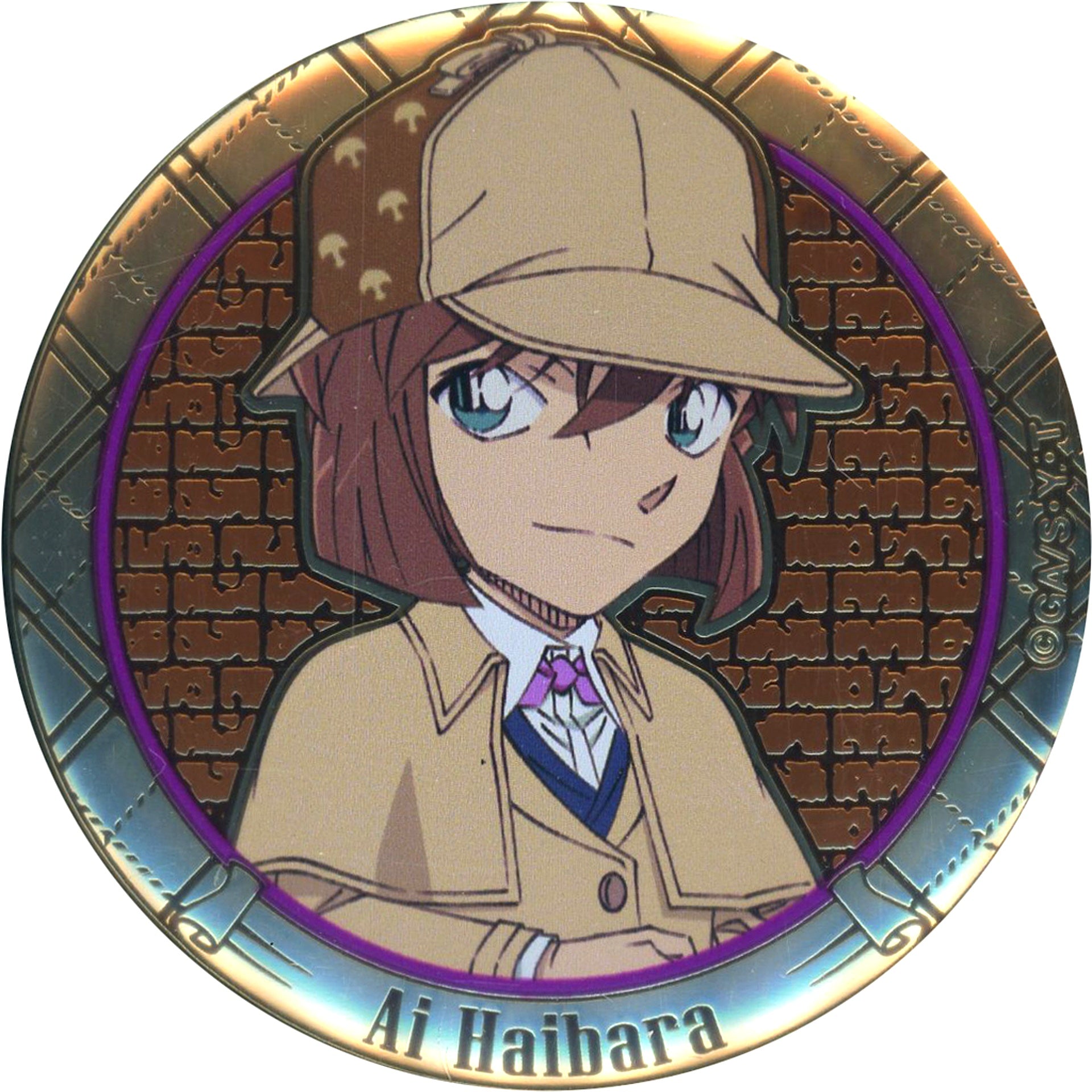 Ai Haibara Detective Conan Trading Holmes Metal Button Detective Conan Plaza Limited [USED]