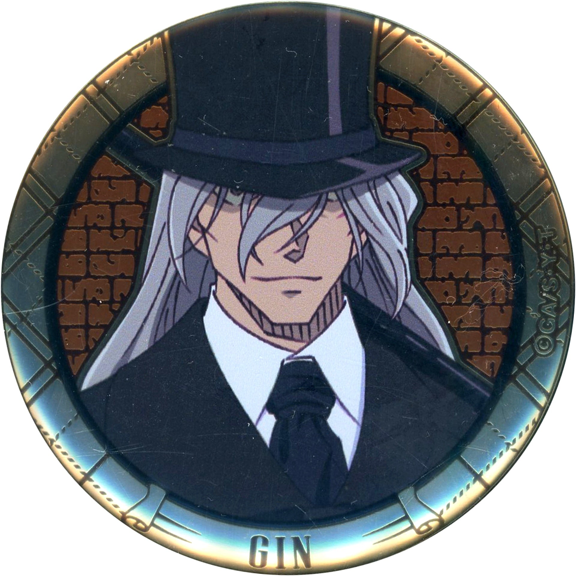 Gin Detective Conan Trading Holmes Metal Button Detective Conan Plaza Limited [USED]