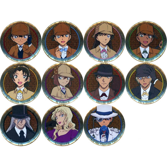Set of 11 Detective Conan Trading Holmes Metal Button Detective Conan Plaza Ltd [USED]