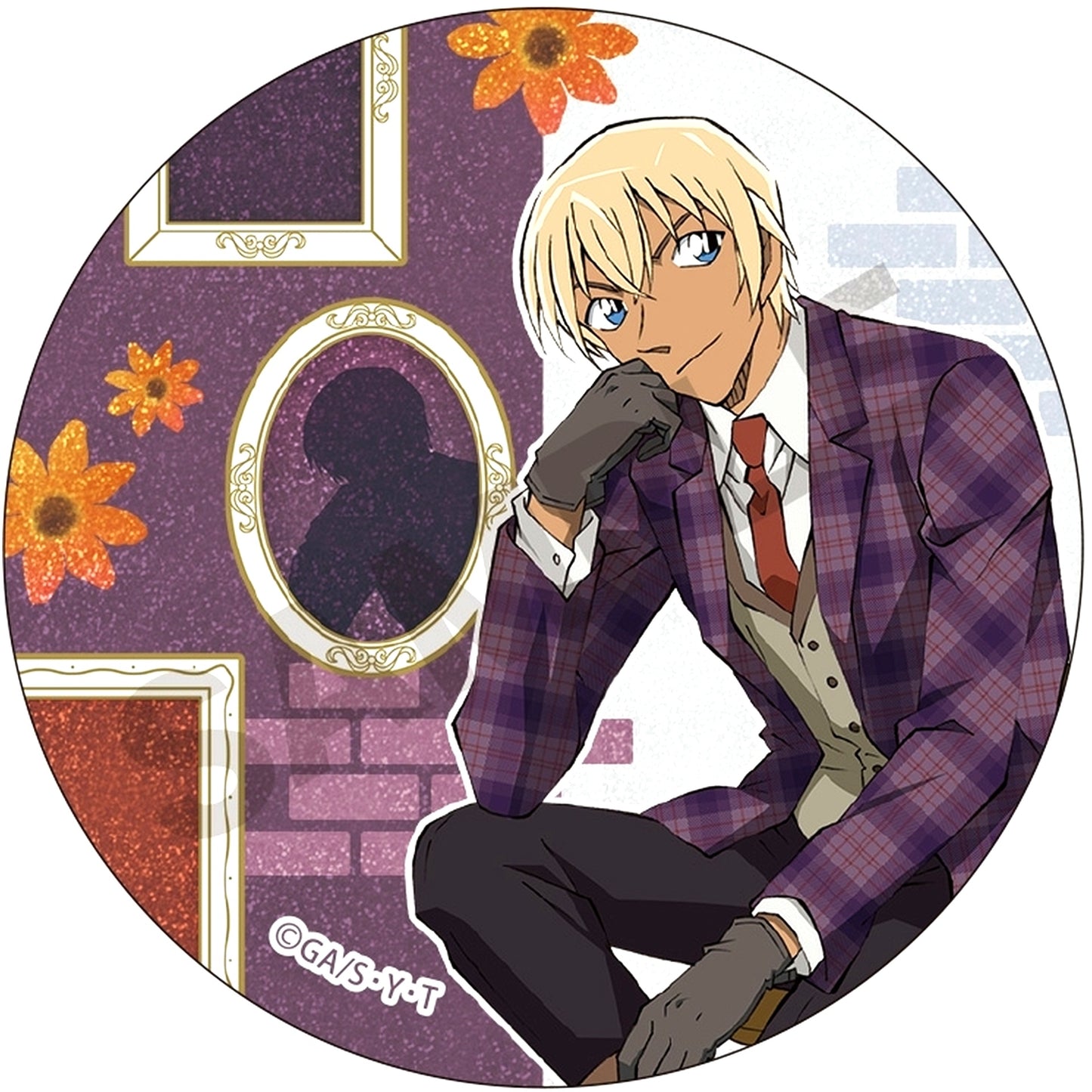 Toru Amuro Glitter Upper Body Detective Conan Trading Kira Holo MIX Button British Style [USED]