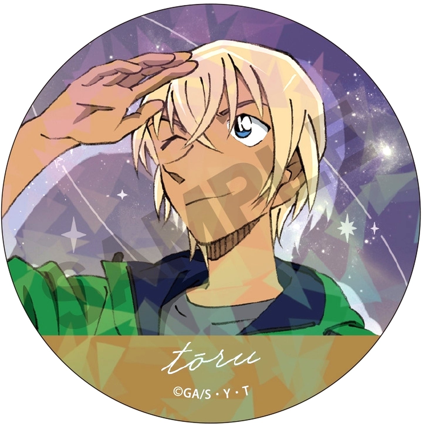 Toru Amuro Hologram Close Up Detective Conan Trading Kira Holo Star MIX Button Astronomical Observation [USED]
