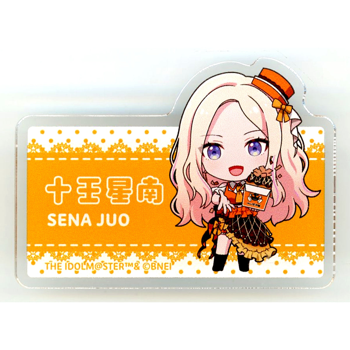 Sena Juo Gakuen Idolmaster x Bakudanyakihonpo 2nd Ikebukuro Store Limited POP UP Plate Badge [USED]