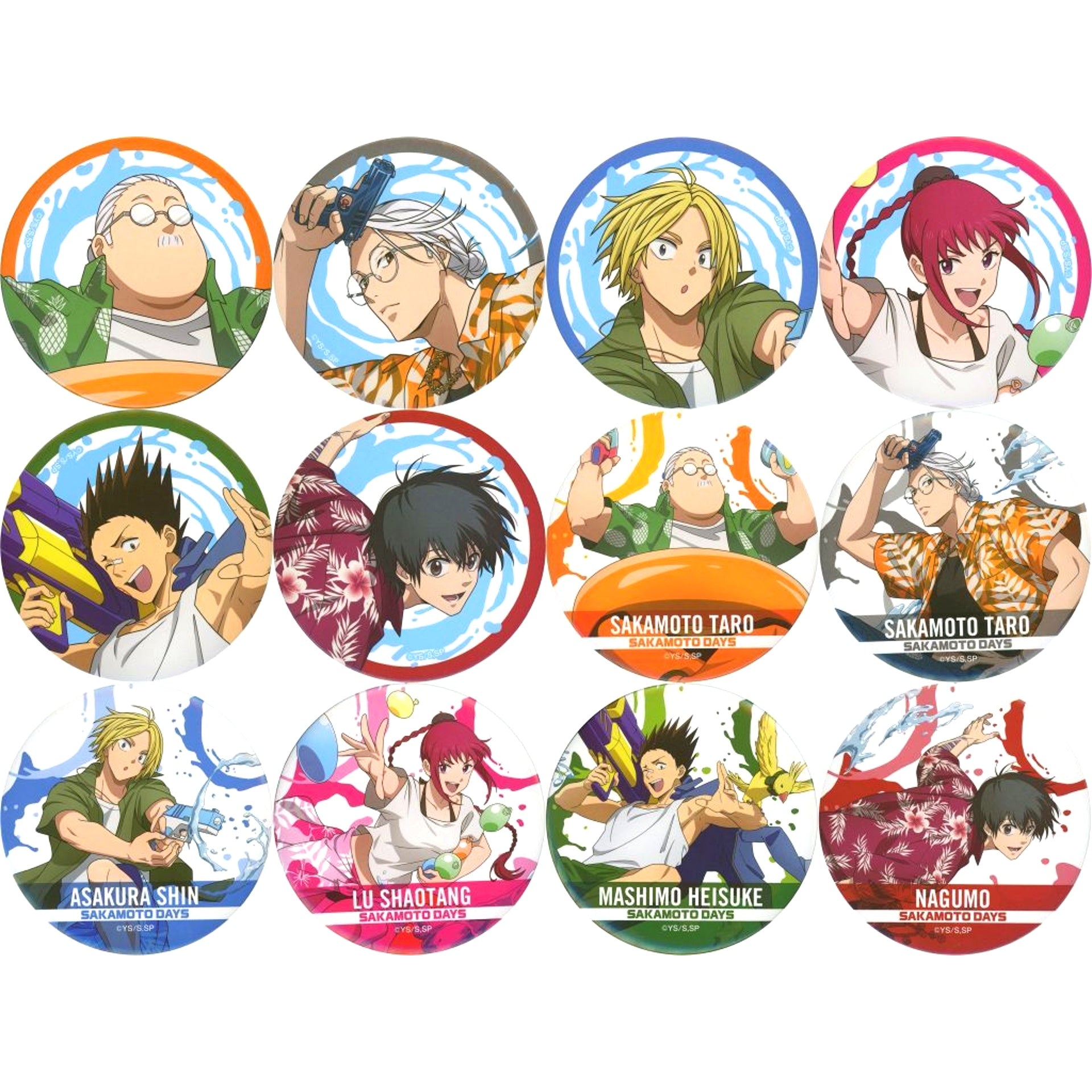 Set of 12 SAKAMOTO DAYS BIG Button Prize F Sega Lucky Kuji [USED]