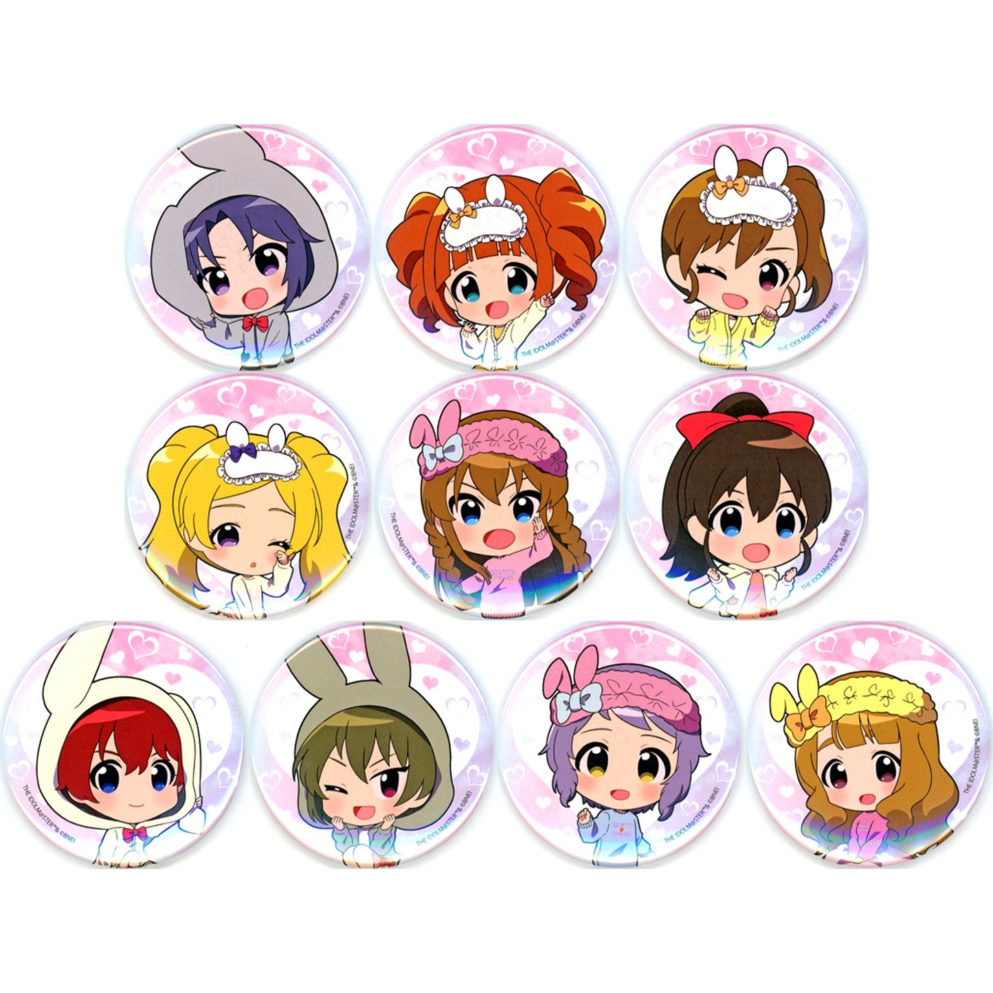 Set of 10 The Idolmaster Million Live! Usafuwa Dreamy! Pop Up Shop in Ueno Marui Trading Badge SD [USED]