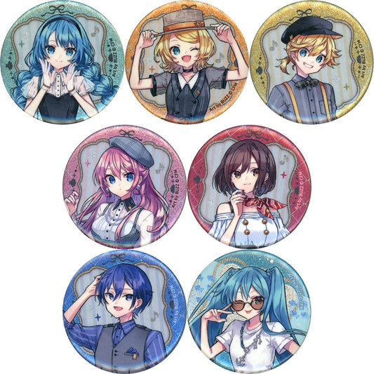 Set of 7 Hatsune Miku Retro Kobe 2025 Trading Glitter Button [USED]