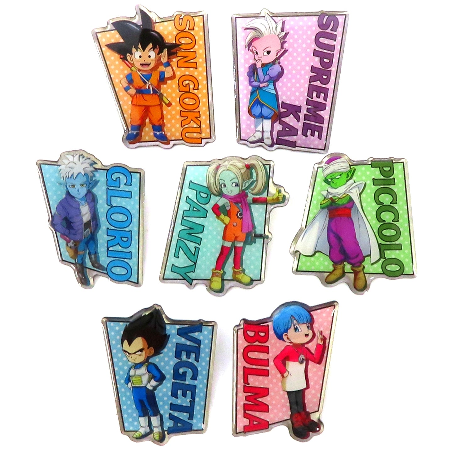 Set of 7 Group Dragon Ball DAIMA Die-cut Pin Badge First Press Ltd Deluxe Edition Blu-ray BOX Bonus [USED]