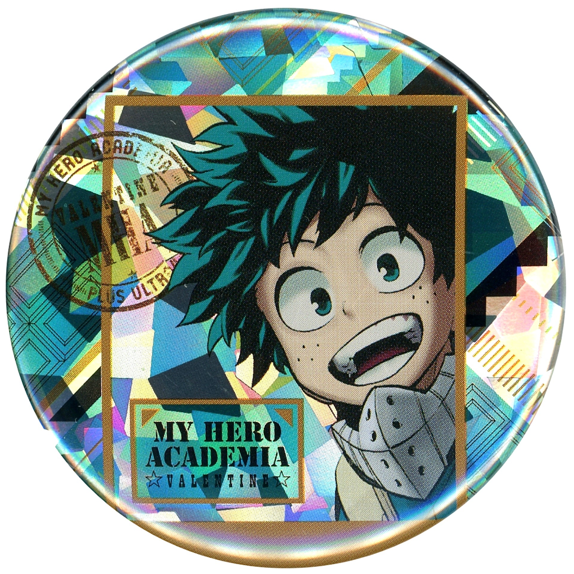 Izuku Midoriya My Hero Academia Valentine Fair 2019 Chocolate and Partial Hologram Button [USED]