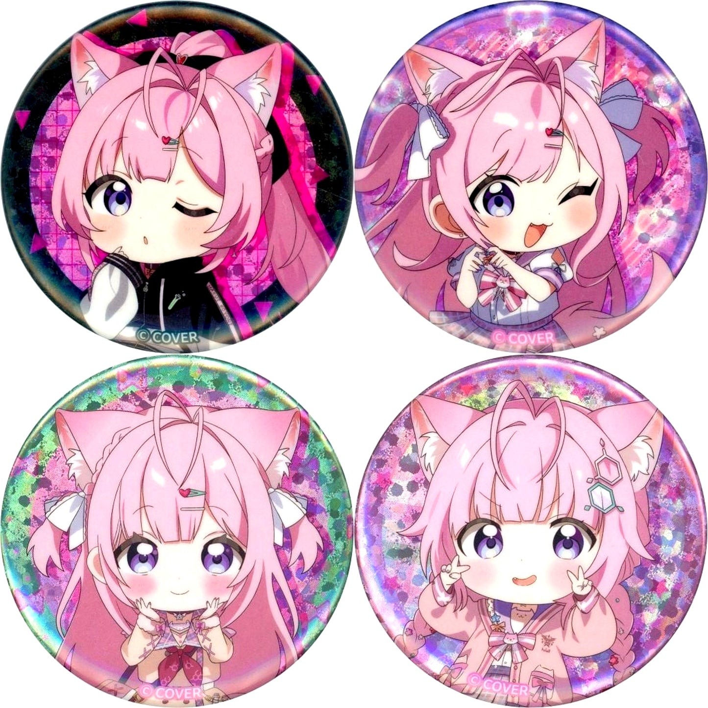 Set of 4 Hakui Koyori Virtual YouTuber Hololive Hakui Koyori 3rd Anniversary Random Button [USED]