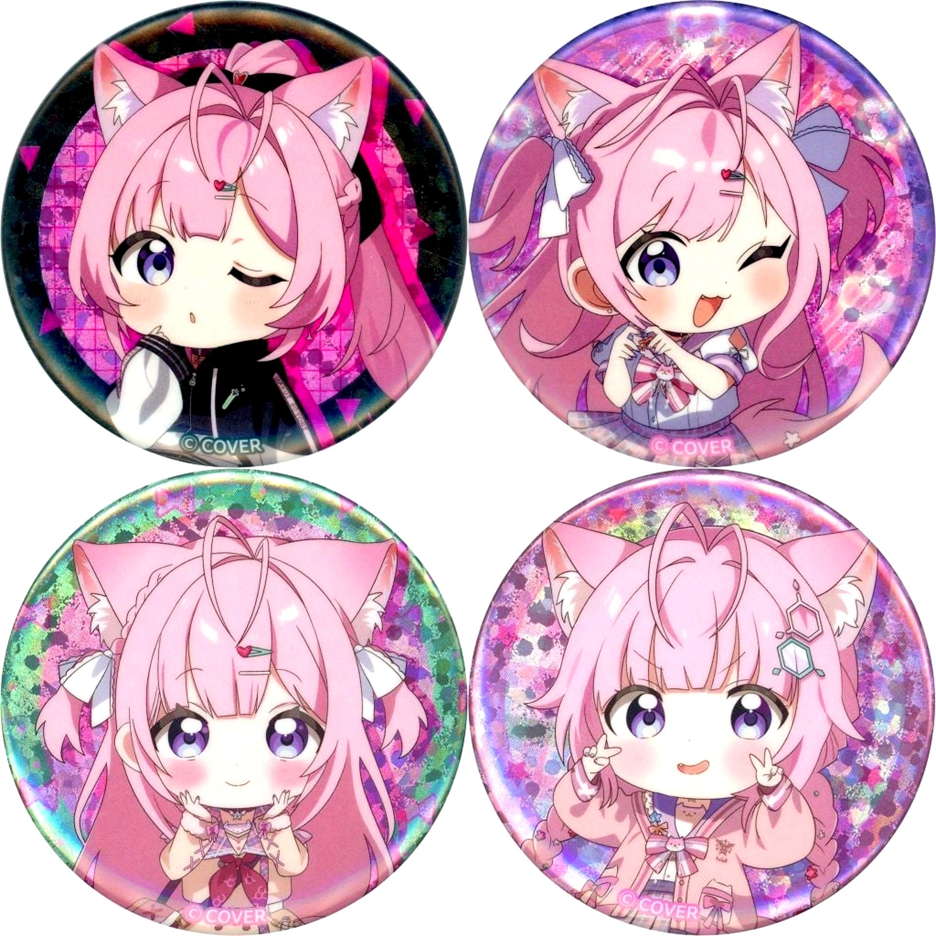 Set of 4 Hakui Koyori Virtual YouTuber Hololive Hakui Koyori 3rd Anniversary Random Button [USED]