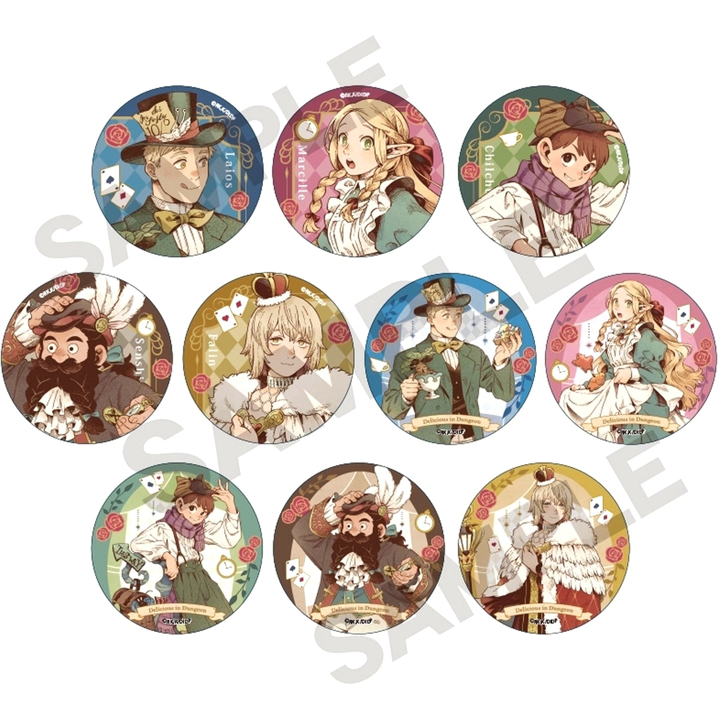 Set of 10 Delicious in Dungeon Trading Button Fairy Tale [USED]
