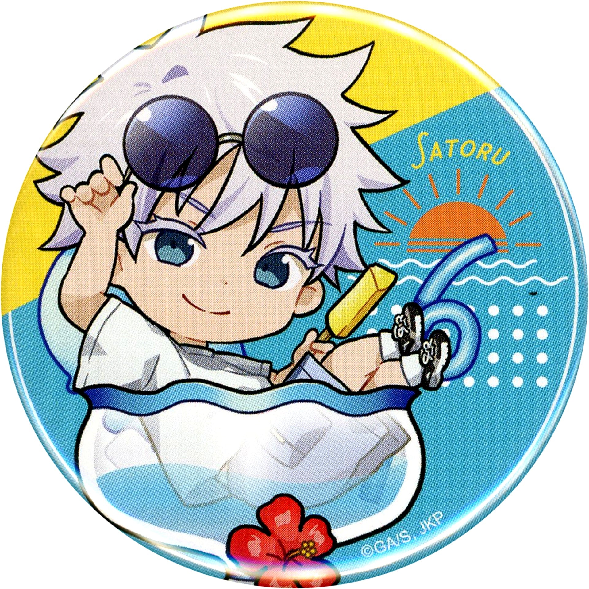 Satoru Gojo A Jujutsu Kaisen Kaigyoku Gyokusetsu Button Marukuji Chapon! Small Fortune-1 [USED]