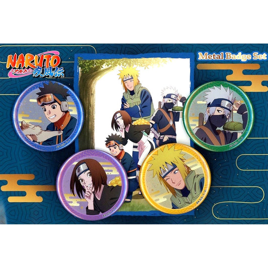Set of 4 Team Minato Naruto Shippuden Metal Badge OBITO2025 [USED]