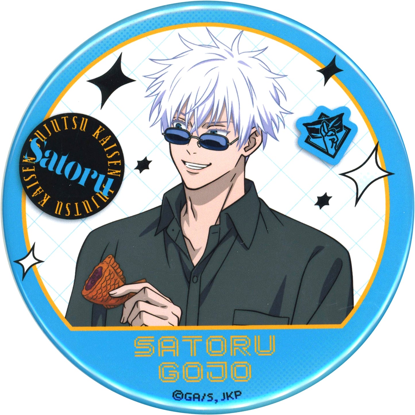 Satoru Gojo Jujutsu Kaisen x GiGO POP UP SHOP Illustration Trading Large Button [USED]