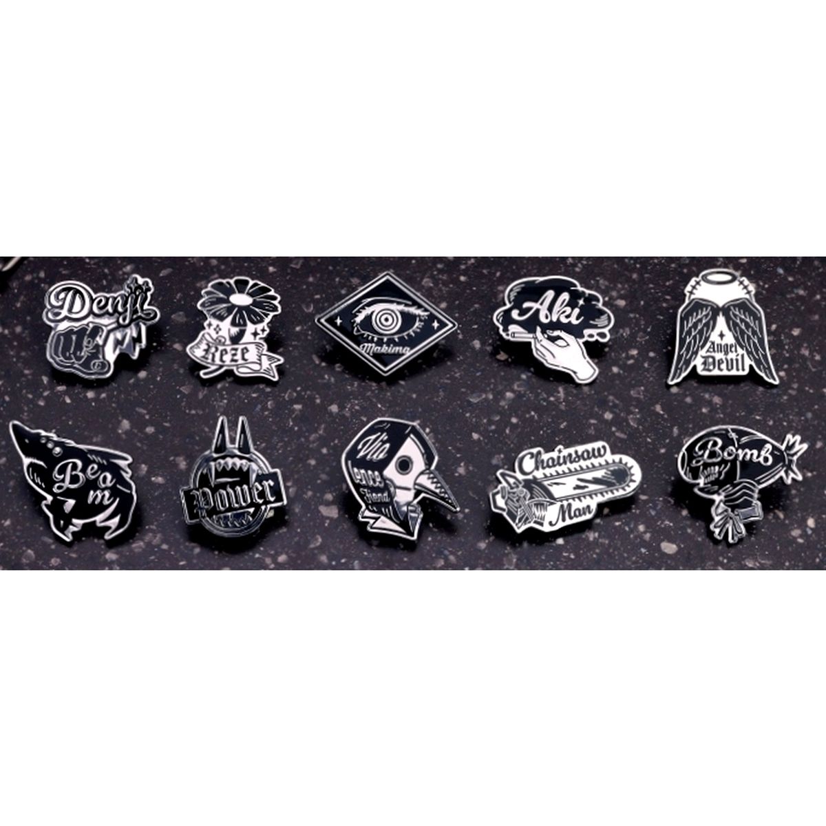Set of 10 Chainsaw Man the Movie: Reze Arc Motif Design Pins [USED]