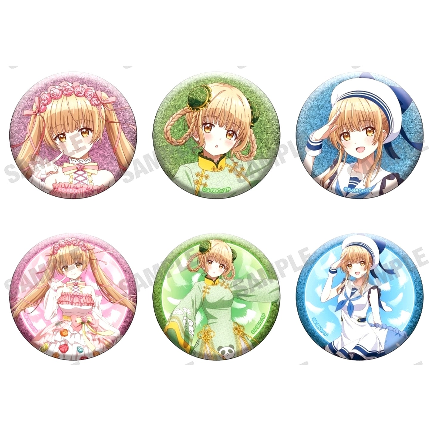 Set of 6 The Angel Next Door Spoils Me Rotten Illustration Button Collection [USED]