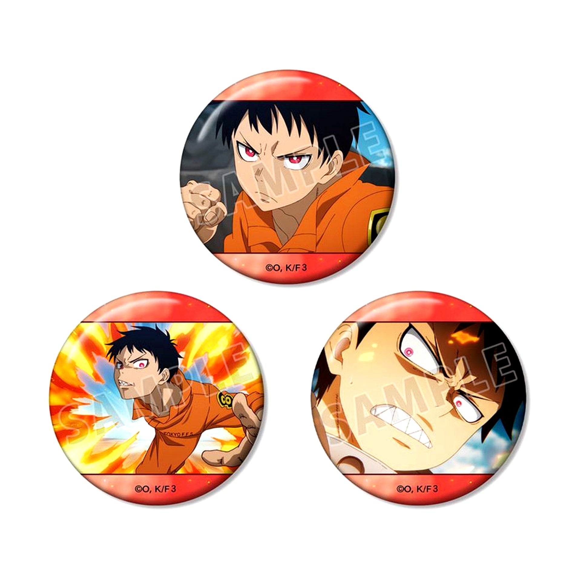 Shinra Kusakabe Set of 3 Scene Shot Button Fire Force Chapter 3 [USED]